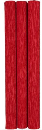 Crêpepapier 105 grams rood 3 rolletjes 25 x 60 cm per rol, Materiaal, ., Nieuw, Ophalen of Verzenden