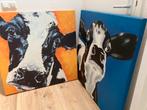 Koeien schilderijen set / 2x canvas, Ophalen of Verzenden