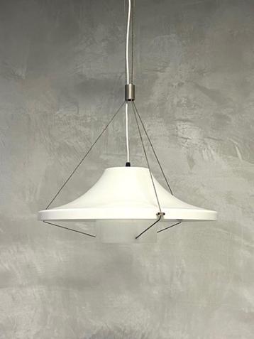 Jaren 70 hanglamp vintage design retro lamp wit kunststof beschikbaar voor biedingen