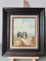 Schilderij Schelpenvisser op strand, gesigneerd C. Quax doek, Antiek en Kunst, Kunst | Schilderijen | Klassiek, Ophalen of Verzenden