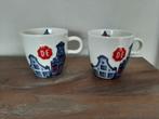 Set van 2 douwe egberts mokken afbeelding grachtenpand, Ophalen of Verzenden, Zo goed als nieuw, Overige stijlen, Kop(pen) en/of Schotel(s)