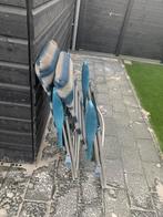 Twee camping stoelen, Ophalen, Gebruikt, Aluminium, Stapelbaar
