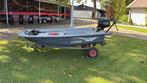 Bootje bijboot visboot boot met trailer en motoren, Watersport en Boten, Vis- en Consoleboten, Tot 10 pk, Ophalen of Verzenden