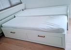 ️ IKEA Brimnes – bedbank met 2 matrassen en opberglades, Huis en Inrichting, Slaapkamer | Bedden, Eenpersoons, Wit, Ophalen of Verzenden