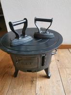 Gietijzeren potkacheltje vuurduveltje & strijkijzers antiek, Ophalen