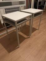 2x Ikea Nyboda Bijzettafels/Nachtkastjes, Ophalen, Minder dan 55 cm, Metaal of Aluminium, Vierkant