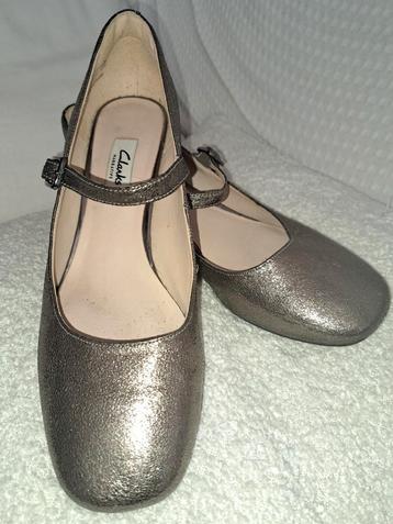 Clarks pewter gouden mary jane schoenen mt5.5 (39) beschikbaar voor biedingen