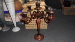 bruin metalen 5 arms kandelaar H41cm, Gebruikt, Ophalen of Verzenden, Metaal, Kandelaar
