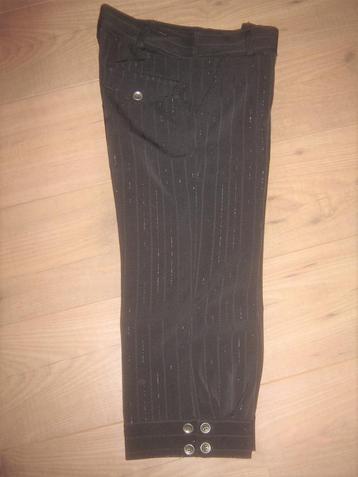 Zwarte 3/4 broek met krijtstreepje mt. 36 - nieuw! beschikbaar voor biedingen