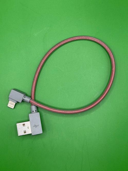 Korte Haakse usb naar Lightning nylon kabel iphone, Telecommunicatie, Mobiele telefoons | Toebehoren en Onderdelen, Nieuw, Apple iPhone