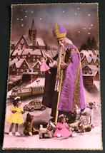 1959 sinterklaas Sint Nicolaas paarse mantel speelgoed pop, Verzamelen, Ansichtkaarten | Themakaarten, 1940 tot 1960, Gelopen
