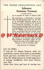 Vernooy Johannes 1902 Schalkwijk 1959 Ulft priester Lent Ame, Verzamelen, Bidprentjes en Rouwkaarten, Bidprentje, Ophalen of Verzenden
