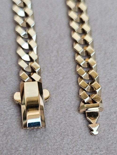 Prachtige gourmet armband 14k goud met aparte slot, Sieraden, Tassen en Uiterlijk, Armbanden, Nieuw, Goud, Goud, Ophalen of Verzenden
