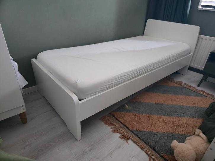 Ikea Askvoll bedframe - gebruikt, zonder matras, Huis en Inrichting, Slaapkamer | Bedden, Gebruikt, Eenpersoons, Hout, Wit, Ophalen