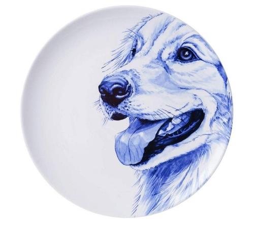 Wandbord Delfts Blauw Heinen - hond - haas - lammetje, Huis en Inrichting, Woonaccessoires | Wanddecoraties, Nieuw, Ophalen of Verzenden