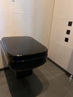 Zwart Hoogglans Wandcloset met Softclose Bril, Ophalen of Verzenden, Gebruikt, Toilet