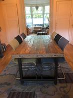Eettafel met zes stoelen, Ophalen, Gebruikt, Vintage, 4 tot 6 stoelen