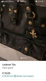 Zwarte leren handtas, Ophalen, Gebruikt, Zwart, Handtas