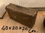 Oude bruine kartonnen koffer, Verzamelen, Retro, Ophalen, Huis en Inrichting