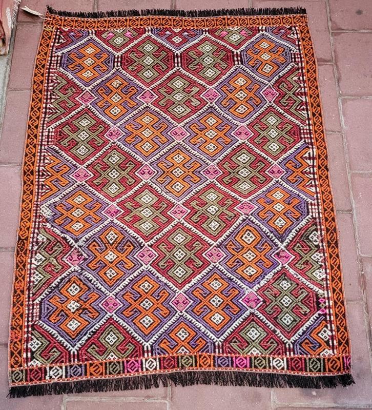 Antieke kelim 105x135cm, Antiek en Kunst, Antiek | Kleden en Textiel, Ophalen of Verzenden