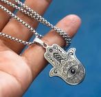 Hamsa Ketting - Fatima Hand Bescherming, Sieraden, Tassen en Uiterlijk, Ophalen of Verzenden, Nieuw, Zilver, Met hanger