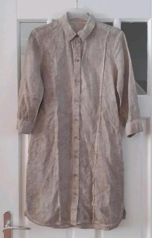 Sandwich groene linnen jurk maat S, Kleding | Dames, Jurken, Zo goed als nieuw, Maat 36 (S), Groen, Knielengte, Ophalen of Verzenden