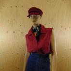 Vintage donkerrode mouwloze blouse maat 42 | 399, Maat 42/44 (L), Vintage, Zo goed als nieuw, Verzenden