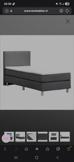 Bed boxcombinatie 1 persoon donkergrijs, Huis en Inrichting, Slaapkamer | Bedden, Ophalen, 90 cm, Eenpersoons, Zo goed als nieuw