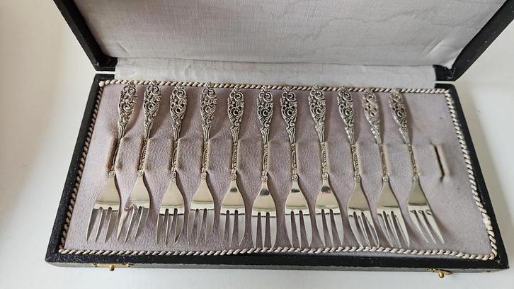 Gero zilveren vorkjes Vintage retro in originele doos, Antiek en Kunst, Antiek | Bestek, Ophalen of Verzenden