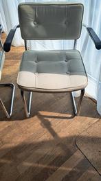 Buisframe stoelen leer/nikkel, Ophalen, Zo goed als nieuw, Bruin, Leer