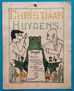 Antieke menukaart Joh.A. Moesman 1924 Christiaan Huygens, Ophalen of Verzenden