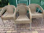 4 rieten tuistoelen, Tuin en Terras, Tuinstoelen, Ophalen of Verzenden, Zo goed als nieuw, Rotan