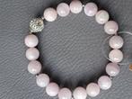 387 edelsteen armband Nat. Roze Kunzite / Kunziet 9mm, Nieuw, Ophalen of Verzenden, Elastiek, Roze
