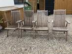4 hard houten tuin stoelen, Tuin en Terras, Tuinstoelen, Ophalen, Gebruikt, Hout, Inklapbaar