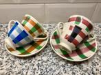 4x Kop en Schotel jaren ‘50 Vintage, Huis en Inrichting, Keuken | Servies, Overige stijlen, Kop(pen) en/of Schotel(s), Gebruikt