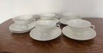 Vintage Witte Kop en Schotel Set (5 stuks), Ophalen of Verzenden, Zo goed als nieuw, Effen, Kop(pen) en/of Schotel(s)