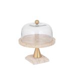 Lyron Natural travertine round glass bell, Veens Living, Nieuw, Elst, Info@veensliving.nl