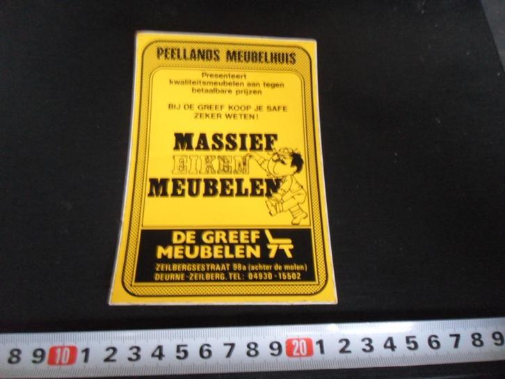 sticker deurne zeilberg peellands meubelhuis de greef meubel, Verzamelen, Stickers, Zo goed als nieuw, Ophalen