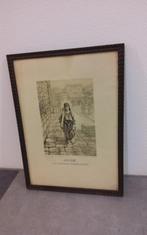 Tekening van Jezus in lijst met glas:59x36cm, Antiek en Kunst, Kunst | Tekeningen en Foto's, Ophalen