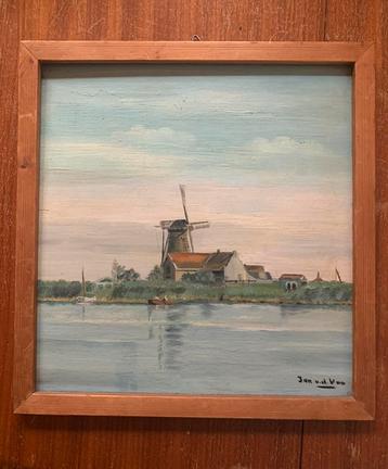 Paneeltje olieverf gesigneerd beschikbaar voor biedingen