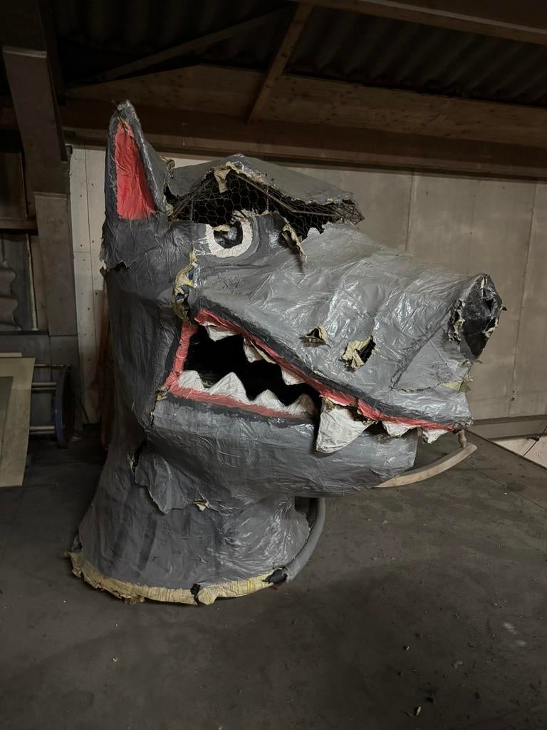 Carnavalskop wolf, Ophalen, Gebruikt, Carnaval