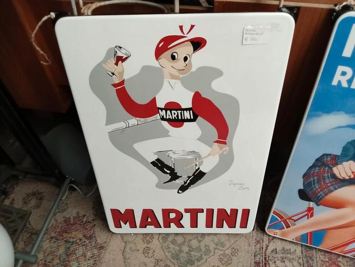 Vintage Martini Emaille Reclamebord, Antiek en Kunst, Antiek | Emaille, Ophalen of Verzenden