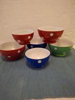 Longchamp France - 5 porseleinen kommen met stippen, Ophalen of Verzenden