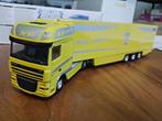 DAF XF105 Demo geel, Hobby en Vrije tijd, Modelauto's | 1:50, Ophalen of Verzenden, Zo goed als nieuw, Bus of Vrachtwagen, Lion Toys
