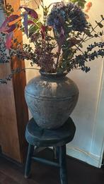 Chique Stenen Bloemenvaas (bruin-grijs), Huis en Inrichting, Woonaccessoires | Vazen, Ophalen, Steen, Overige kleuren, Zo goed als nieuw