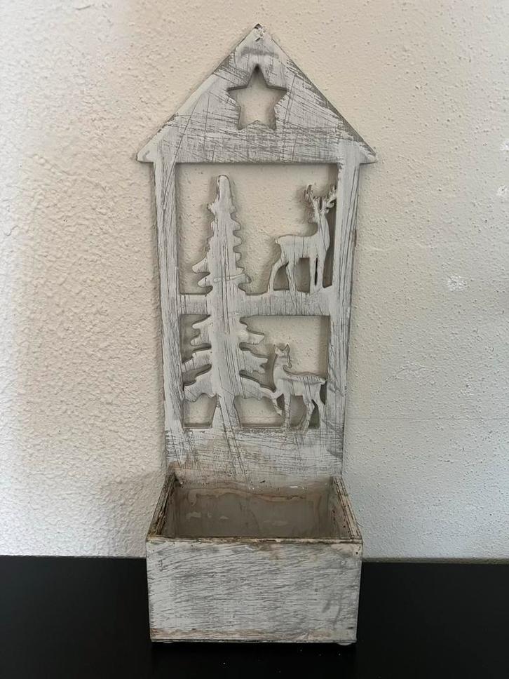 Kerstdecoratie kerststukje, Huis en Inrichting, Woonaccessoires | Stolpen, Gebruikt, Ophalen of Verzenden