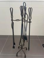 Antiek Handgesmeden Smeedijzeren Haardstel, Ophalen, Gebruikt, Vrijstaande haard, Overige soorten