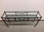 Metalen sidetable met glasplaat, Ophalen, Gebruikt, 100 tot 150 cm, Glas