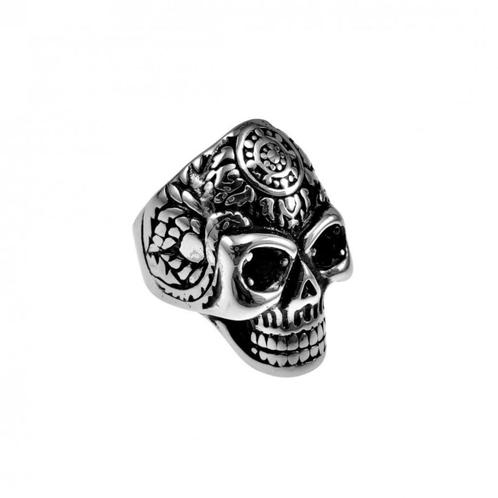 Schedelring Zirkonia Ogen Heren  Grote Ring  - Gepolijst RVS, Sieraden, Tassen en Uiterlijk, Ringen, Nieuw, Heer, 20 of groter