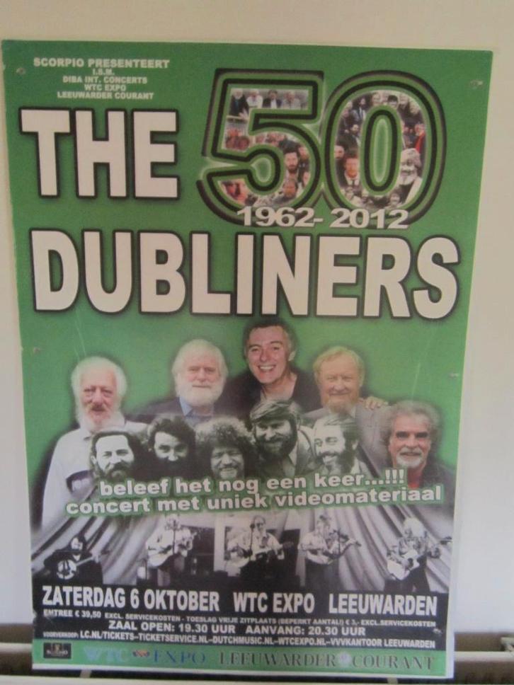 Poster Europese tour van de Dubliners in Leeuwarden 2012, Verzamelen, Posters, Muziek, Ophalen